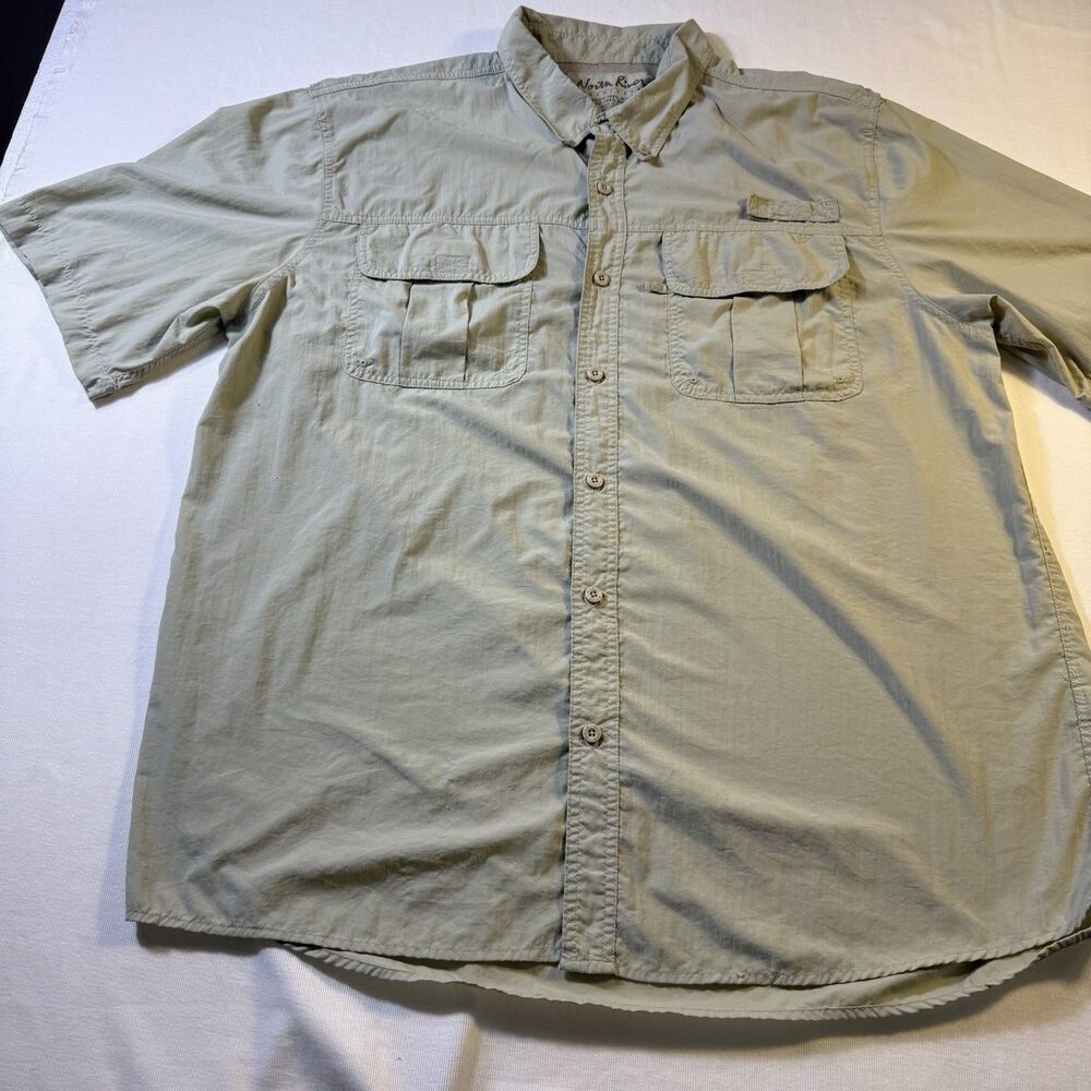 North River Outfitters Shirt XL Olive Short Sleeves‎ 2 Pocket Outdoors Gorpcore